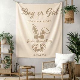 Modern Bunny Light Beige Gender Reveal