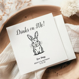 Modern Bunny Wedding Cocktail Napkins  Pappersservett