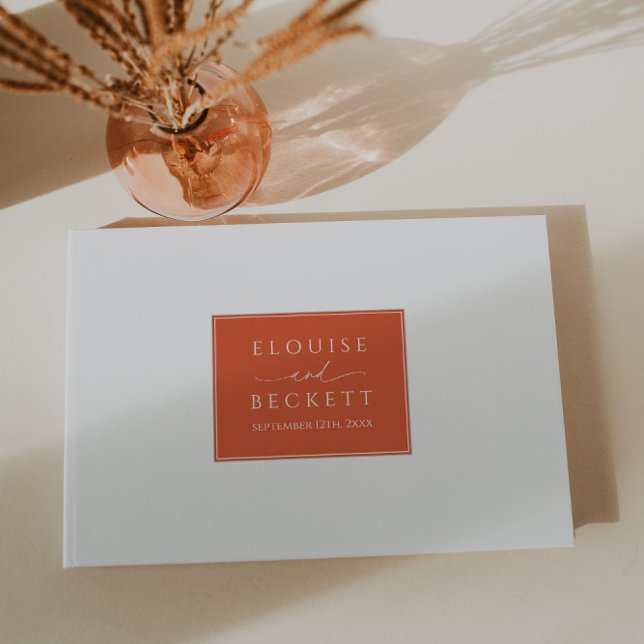 Modern Burden Orange Bröllop Guest Bok (Skapare uppladdad)