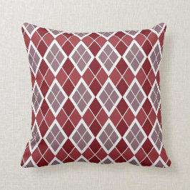 Modern burgundisk beige-argyle mönster kudde