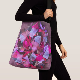 Modern burgundisk magenta lila faux 3d rosett band axelväska