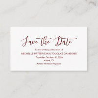 Modern burgundisk minimalism font Save the date