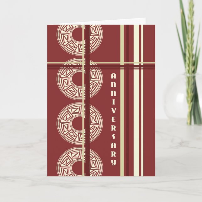 Modern Burgundy-årskort för anställda Kort (Framsida)