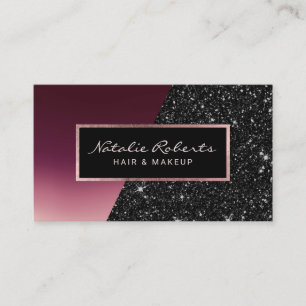 Modern Burgundy Black Glitter-ballongspa Visitkort
