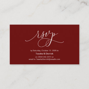 Modern Burgundy bläck-skript, Bröllop OSA Tilläggskort