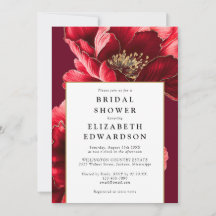 Modern Burgundy Blommig Chic Bröllopsfest