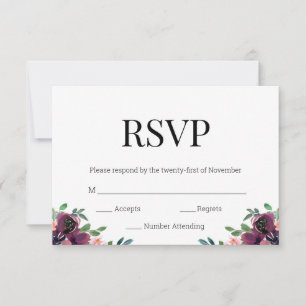 Modern Burgundy Blommigt Black Guld Monogram OSA Kort