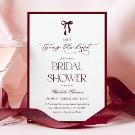 Modern Burgundy Bridal Shower Invitation Inbjudningar