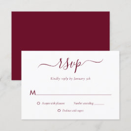 Modern Burgundy-Bröllop OSA Kort