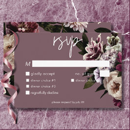 Modern burgundy & Cream Peonies Blommigt Middag OSA Kort