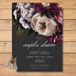 Modern burgundy & Cream Peonies Par Shower Inbjudningar