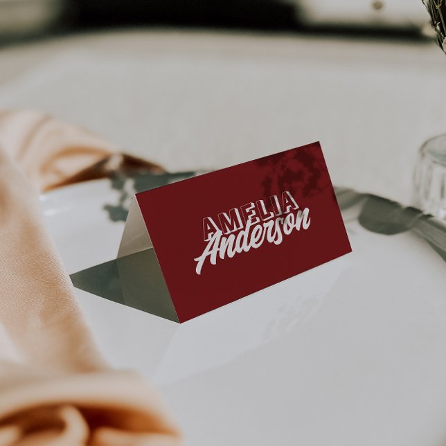 Modern Burgundy Cream Unique Wedding Place Cards Bordsnummer (Skapare uppladdad)