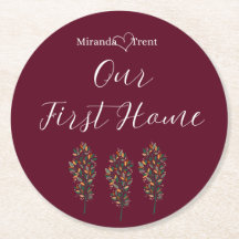 Modern Burgundy First Home Underlägg