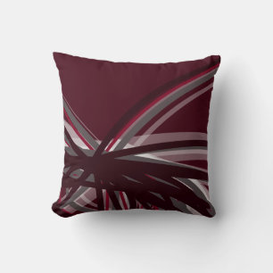Modern burgundy & Grått Artistic Abstrakt Kudde
