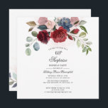 Modern Burgundy Greenery 60:e Födelsedagsfesten<br><div class="desc">Modern Burgundy Grey 60:e Födelsedagsfest inbjudan kan du enkelt anpassa med dina party-detaljer genom att klicka på knappen "Anpassa". Modern blomma och grön bukett är självklar och skriker modern typografi. Perfekt för en inbjudan till en överraskningsfest för en milstolpe i firande</div>
