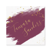 Modern Burgundy Guld-färgstreck - Affärskort