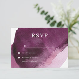 Modern Burgundy Maroon Watercolor Bröllop OSA Kort