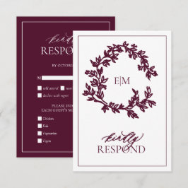 Modern Burgundy Monogram-Bröllop OSA