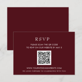 Modern Burgundy QR-kod för enkel Elegant OSA Kort