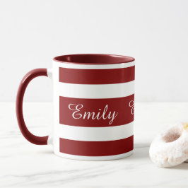 Modern Burgundy Randiga Namn Mugg