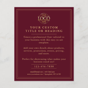 Modern Burgundy Red Business Logotyp Marknadsförin Flygblad