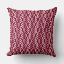Modern burgundy Red Lövs Patterned