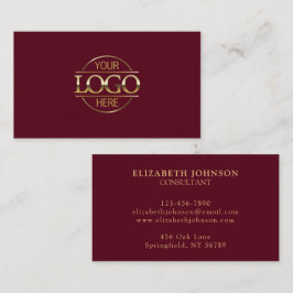Modern Burgundy Red Professionell Company Logotyp Visitkort