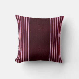 Modern Burgundy Reptile Skin & Stripe  Kudde
