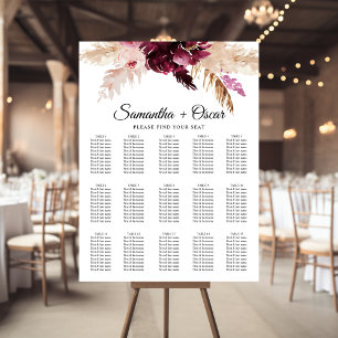 Modern Burgundy Rosa Blommigt Poster