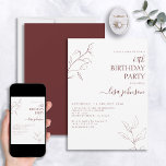 Modern burgundy-skript botaniskt 60:e födelsedag inbjudningar<br><div class="desc">Inte ditt vanliga 60-årsfirande! Gör ett intryck på dina gäster med det här moderna burgundskript botaniska 60-årsinbjudan. Den bedövande konsten är både känslig och komplicerad, och kombinationen av perfekt och snyggt är elegant som kommer att säkerställa att din speciella dag kommer ut från resten. Och när du anpassar kortet med...</div>