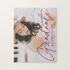 Modern Burgundy-skript, foto Studenten Pussel