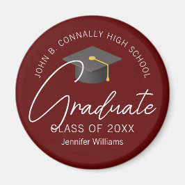 Modern Burgundy Student Anpassningsbar 2025 Studen Magnet