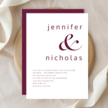 Modern Burgundy Typografi Bröllop