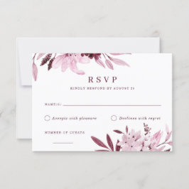 Modern Burgundy  Watercolor Blommigt OSA kort