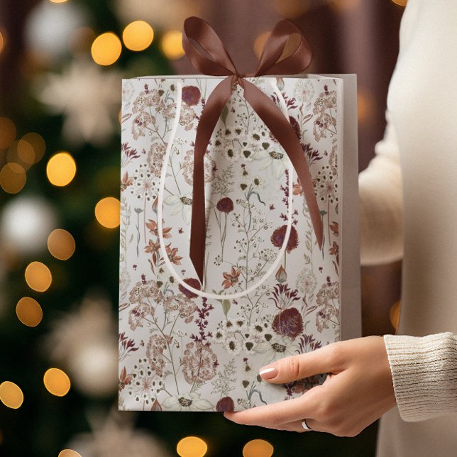 Modern Burgundy Wildblommor | Elegant Boho Blommig (Skapare uppladdad)