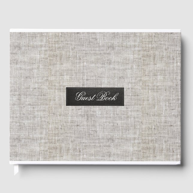 Modern Burlap Gästböcker (Framsida)