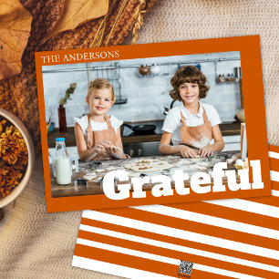 Modern Burnt Orange-Thanksgiving - tack för foto Julkort