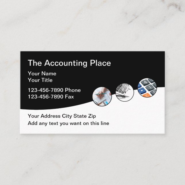Modern Business Accountants Business Card-mall Visitkort (Framsida)