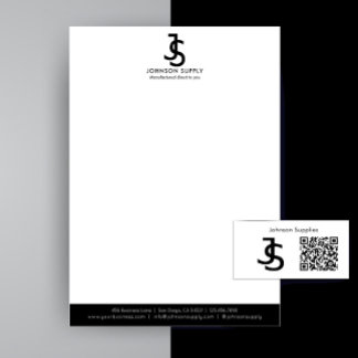Modern Business Anpassningsbar Company Monogram-Lo Brevhuvud
