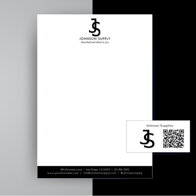 Modern Business Anpassningsbar Company Monogram-Lo Brevhuvud (Add your own initials to create your own branding logo.)
