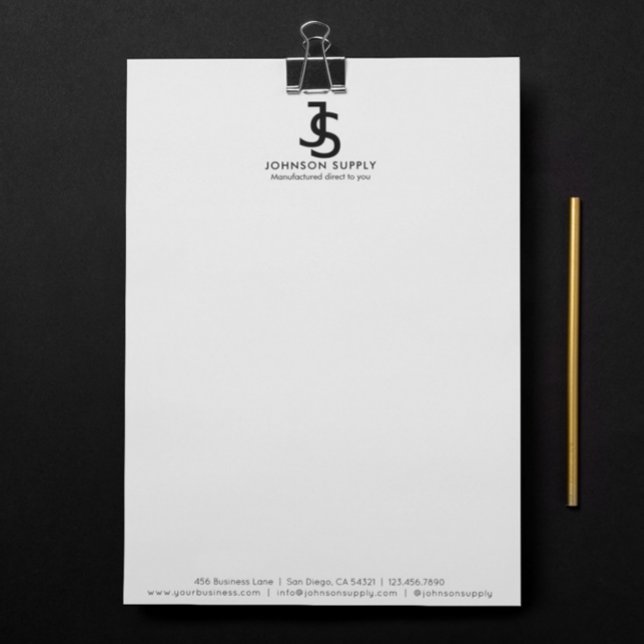 Modern Business Anpassningsbar Company Monogram-Lo Brevhuvud (Skapare uppladdad)