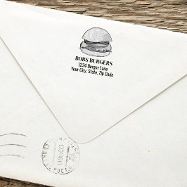 Modern Business Burger Anpassningsbar Adress Självfärgande Stämpel