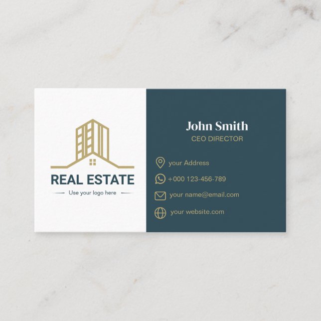 Modern Business Card for REAL ESTATE Visitkort (Framsida)