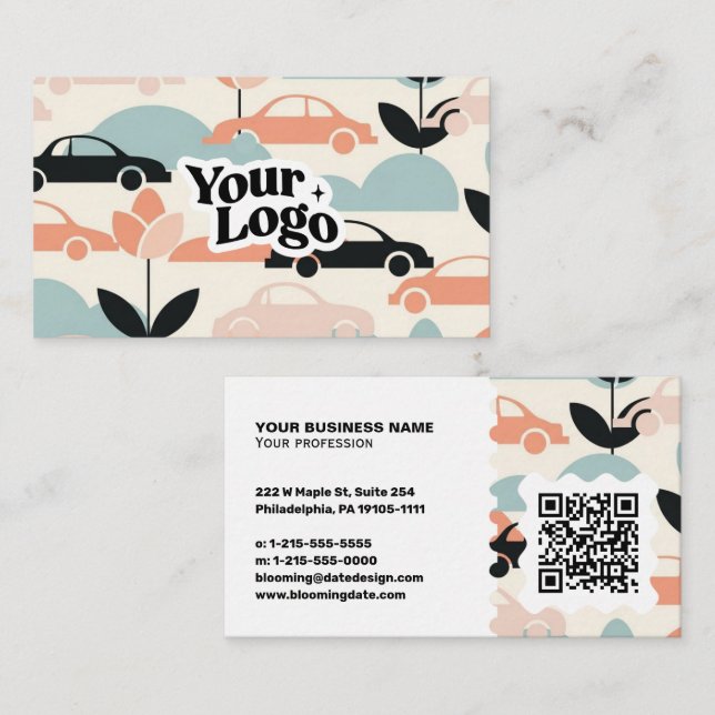 Modern Business Card – Qr code & logo Visitkort (Fram/baksida)