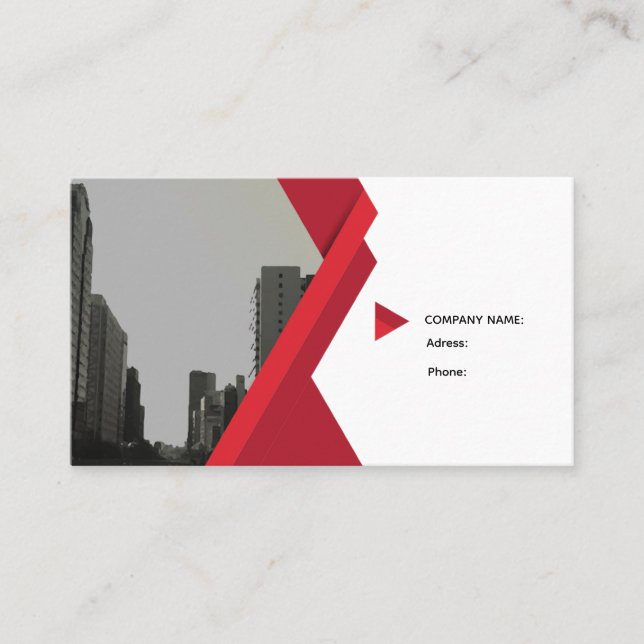 Modern Business Card Red Grey Visitkort (Framsida)