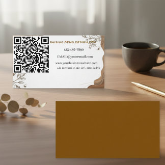Modern Business Card with QR Code Visitkort