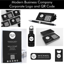 Modern Business Company Företagets logotyp och QR-