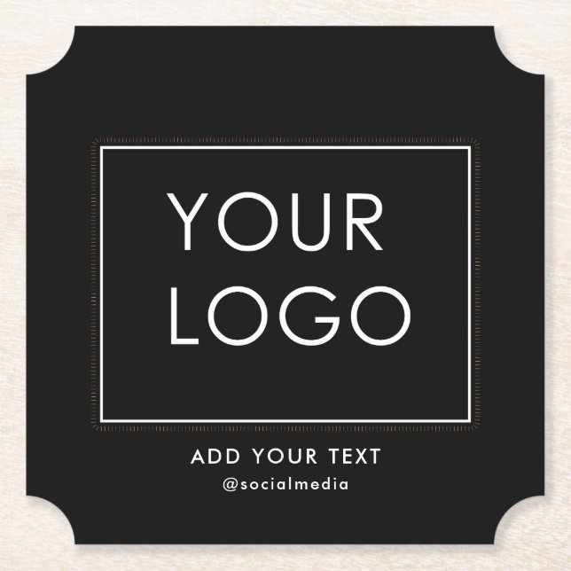 Modern Business Corporate Logotyp Black Underlägg Papper (Framsida)