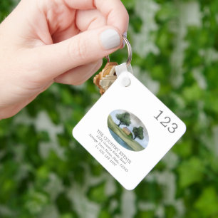 Modern Business Egendom-rumsnummer QR-kod Nyckelring