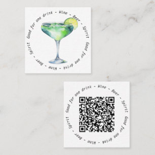 Modern Business Event QR Daiquiri Drink Voucher Fyrkantigt Visitkort